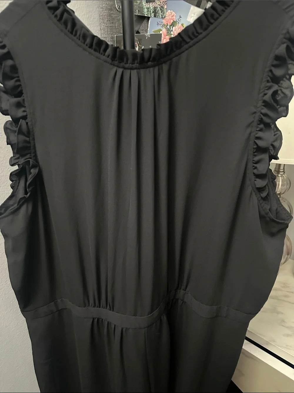 J. Crew Black Ruffle-Trim Jumpsuit- Size 20 - NWT